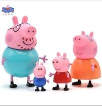 Brinquedo Infantil Peppa Pig 4 Bonecos Miniaturas Amigos E Familia Educativo