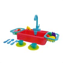 Brinquedo Infantil Pia Lava-Lava Saí Água de Verdade com Vários Acessórios - Fenix Brinquedos PP-01