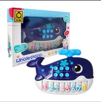 Brinquedo Infantil Piano Modelo Baleia Musical e Luzes