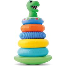 Brinquedo Infantil Pirâmide de Argolas - Dino - Divertoys - Brinquedo Infantil Pirâmide de Argolas - Dino - Divertoys -