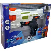 Brinquedo Infantil Pistola Soft Gun Som e Luz Bbr Toys Presente Menino