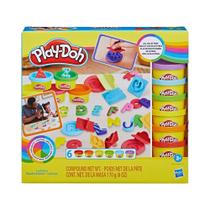 Brinquedo Infantil Play-Doh Letras com 26 Carimbos e 6 Potes de Massinha Hasbro - 18486