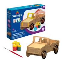 Brinquedo Infantil Playset Carrinho 3D para Pintura 19 Peças Xalingo - 67843