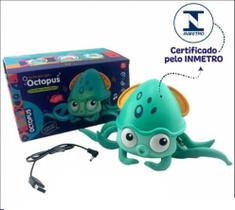 Brinquedo Infantil Polvo Divertido Recarregável Desvia Obstáculo Com Led Musical