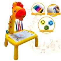 Brinquedo Infantil Projetor Com Lousa Girafa Recreativo Para Crianças Mesa Mágica 12 Canetinhas BW251AM