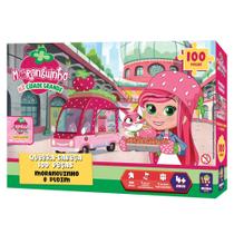 Brinquedo Infantil Quebra Cabeça Moranguinho e seu Gatinho Pudim Cidade 100 Peças Mimo Toys 4011 Brinquedo Infantil Quebra Cabeça Moranguinho e seu Gatinho Pudim Cidade 100 Peças Mimo Toys 4011