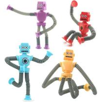 Brinquedo Infantil Robô Pop It Estica Puxa Led E Ventosa