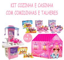 Brinquedo Infantil Rosa Casinha Divertida + Acessórios