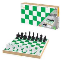 Brinquedo Infantil Super Jogo Escolar de Xadrez e Dama