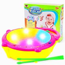 Brinquedo Infantil Tambor Musical Flash Drum Bumbo Com Som e Luzes - Fun Game