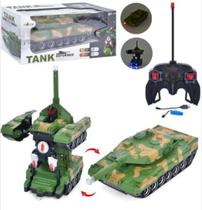 Brinquedo Infantil Tanque Guerra 2em1 Controle Remoto Transforma Robô Autobot