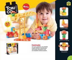 Brinquedo infantil tchuco blocks construção 55 peças samba toys