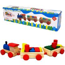 Brinquedo Infantil Trem Educativo Formas Geométricas Premium