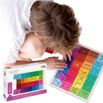 Brinquedo Infantil Vamos Aprender a Escrever Alfabeto Vazado Presente Criança 4 5 6 anos Autismo Menino Menina Autista - Babebi