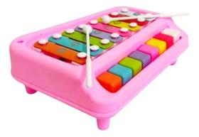Brinquedo Infantil Xilofone 8 Notas Com 2 Baquetas Polibrinq