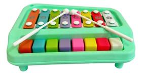 Brinquedo Infantil Xilofone 8 Notas Com 2 Baquetas Polibrinq