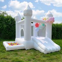 Brinquedo inflável Bounce House POYOUNGHU White com ventilador para crianças Brinquedo inflável Bounce House POYOUNGHU White com ventilador para crianças