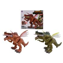 Brinquedo Interativo Dragão Dinossauro Luz, Som, Anda E Solta Fumaça (marrom)