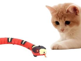 Brinquedo interativo eletrônico p Gatos Cobra Recarregável