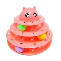 Brinquedo Interativo Gato Torre Com Bolinhas Rosa 3 Níveis