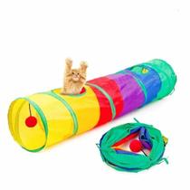 Brinquedo Interativo Gatos Pets Túnel Labirinto Colorido