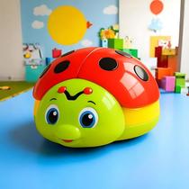 Brinquedo Interativo Joaninha com Rodinhas, Movimento e Estímulo Sensorial Colorido, Educativo e Seguro Registro Inmetro
