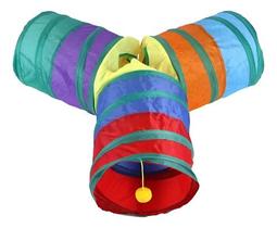 Brinquedo Interativo Labirinto Túnel Pet Cães E Gatos Formato Y Colorido 3 Saídas Brinquedo Interativo Labirinto Túnel Pet Cães E Gatos Formato Y Colorido 3 Saídas