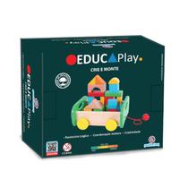 Brinquedo Interativo Madeira Crie e Monte 20 Peças Polibrinq Brinquedo Interativo Madeira Crie e Monte 20 Peças Polibrinq