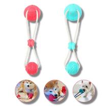 Brinquedo Interativo para Cachorro Pet Corda Mordedor com Ventosa Push Ball Grande Cabo de Guerra