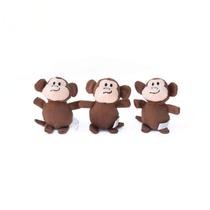 Brinquedo interativo para cães ZippyPaws Burrow Replacement Miniz Monkeys