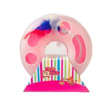 Brinquedo Interativo Para Gatos Cat Circle Com Bola E Pena Cor Rosa