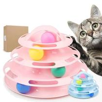 Brinquedo Interativo para Gatos Corre Corre Torre De Bolinhas Torre para Gatos