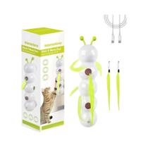Brinquedo Interativo Para Gatos Em Forma De Lagarta Com Ventosa E Cauda Para Gatos De Interior