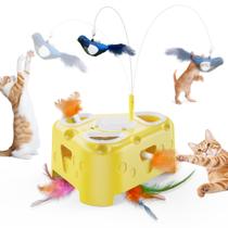 Brinquedo interativo para gatos PANRIO automático em forma de queijo com USB Brinquedo interativo para gatos PANRIO automático em forma de queijo com USB