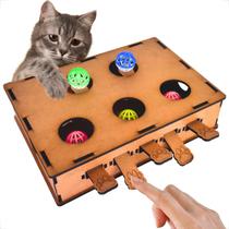 Brinquedo Interativo para Gatos Piano em mdf Pet Interativo e Diversão com 5 Itens