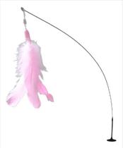 Brinquedo Interativo para Gatos Varinha com Ventosa e Pena - Rosa Brinquedo Interativo para Gatos Varinha com Ventosa e Pena - Rosa