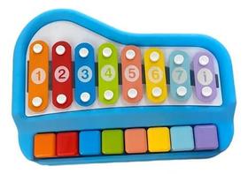 Brinquedo Interativo Piano Infantil De 8 Tons Cor Azul Toys Import