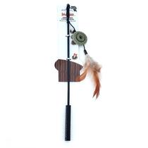 Brinquedo interativo pra Gato Varinha sonora Catnip penas