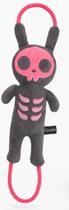 Brinquedo Interativo QMONSTER Puxa Corda Coelho Shock - Cinza e Rosa para Cães