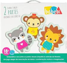 Brinquedo Interativo Quebra-Cabeça 2 Partes Animais Floresta - Babebi