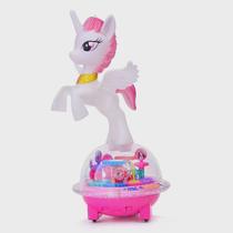 Brinquedo Interativo Unicórnio Disco Voador Com Luz E Música.