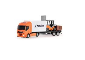 Brinquedo iveco hy-way com empilhadeira - Usual Brinquedos