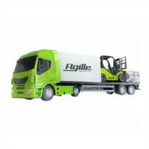 Brinquedo iveco hy-way com empilhadeira - Usual Brinquedos