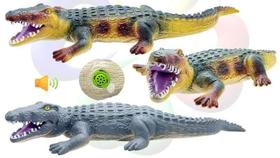 Brinquedo Jacaré Crocodilo De Borracha Soft 60 cm Realísta Com Som