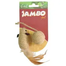 Brinquedo Jambo Gatos Natural Rato e Bola Bege