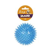 Brinquedo Jambo para Cães Bola Espinho com Som Azul