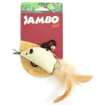Brinquedo Jambo para Gatos Catnip Natural Rato Bege