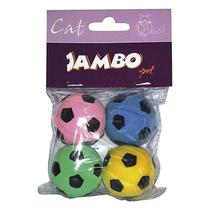 Brinquedo Jambo Pet Para Gatos Bolinha Futebol - 4 Unidades Brinquedo Jambo Pet Para Gatos Bolinha Futebol - 4 Unidades