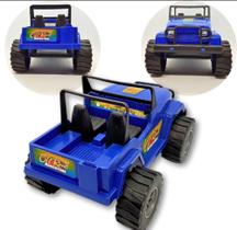 Brinquedo Jipe 4x4 Off Road Adventure Diviplast cores vermelho e azul - Produto Nacional
