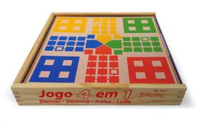 Brinquedo Jogo 4 Em 1 Damas Trilha Ludo Domino - - JOTTPLAY